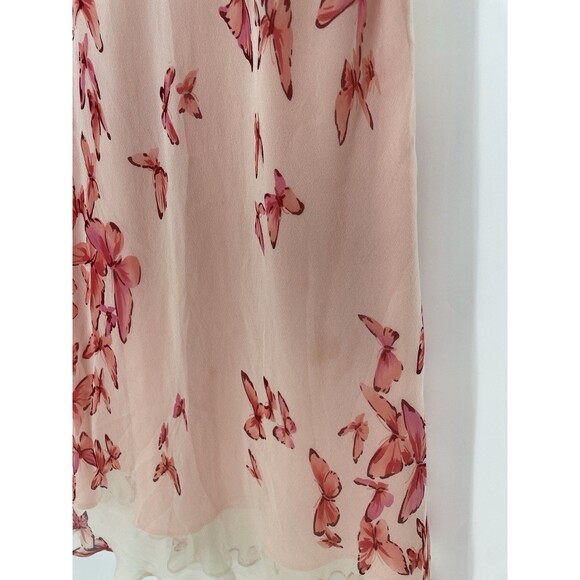 Vintage Y2K Slip Pink Butterfly Fairy Midi Lana Soft Girl Effy Whimsical Dress - Picture 8 of 12